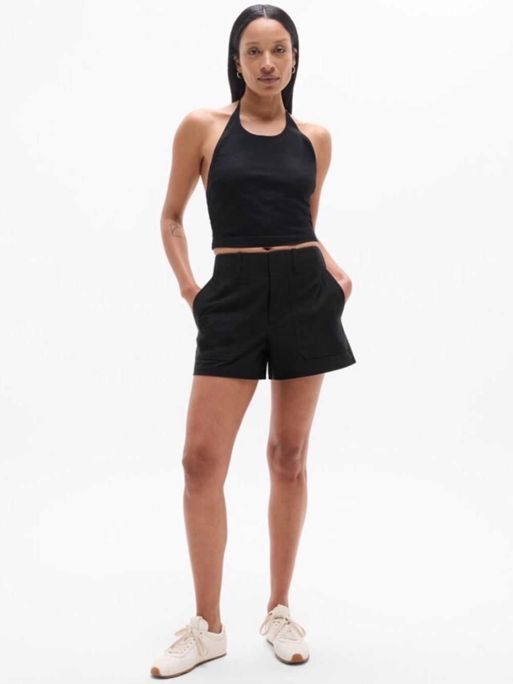 NWT Athleta Skyline Utility Black Short 4” inseam Sz 10 (#587818)
